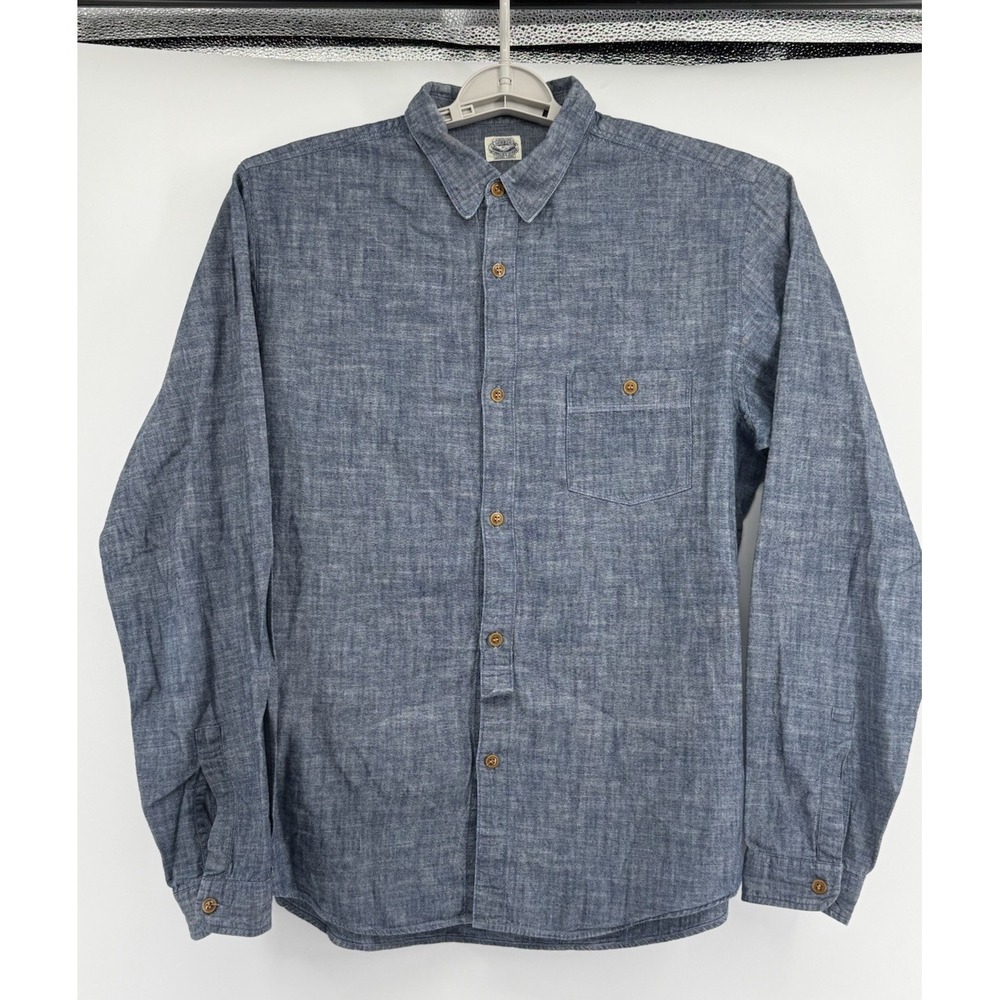 J.S. HOMESTEAD Mens Blue Indigo Button Down Denim Shirt Sz Large Made In Japan